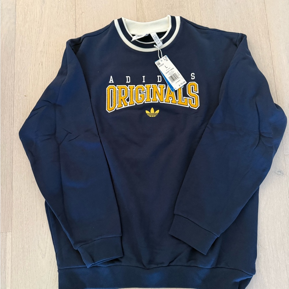NEW Adult Men’s Adidas Navy and Gold Sweatpants Set SiZe L - Picture 2 of 6